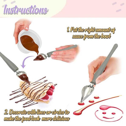 Culinary Sauce Spoons Set for Plate Decorating (2pcs) by HitMyNeed