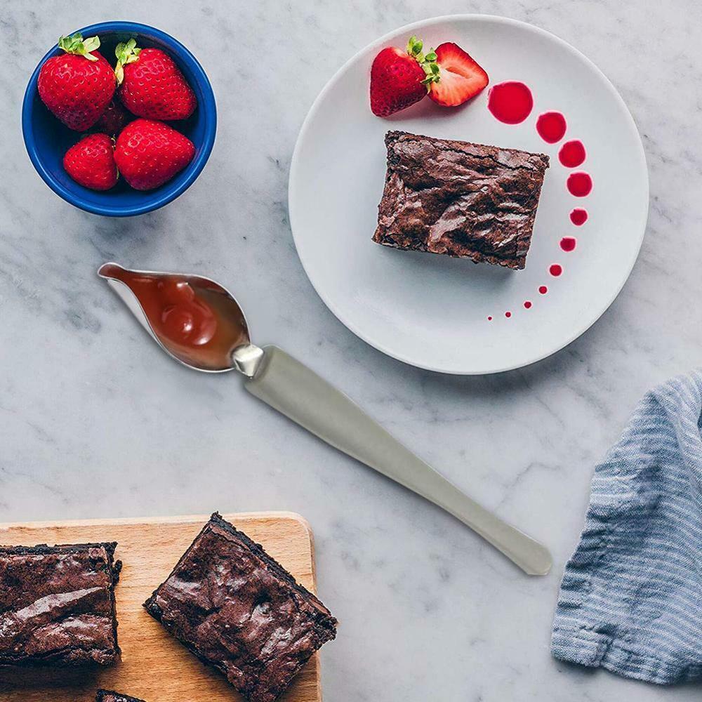 Culinary Sauce Spoons Set for Plate Decorating (2pcs) by HitMyNeed