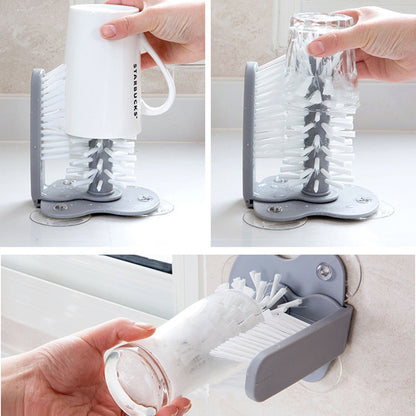 Cup Cleaner for Sink with 360° Brush and Suction Base by HitMyNeed