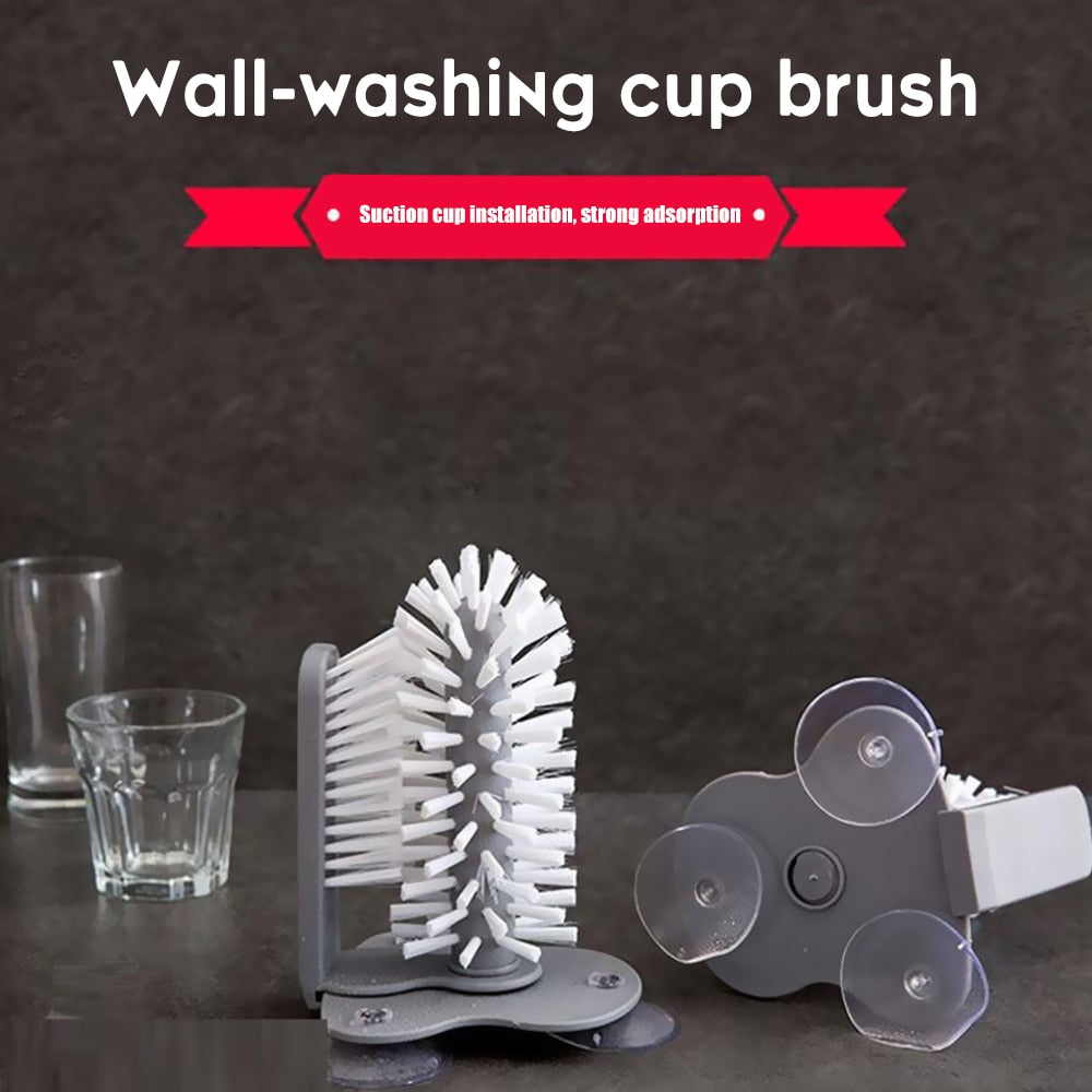 Cup Cleaner for Sink with 360° Brush and Suction Base by HitMyNeed