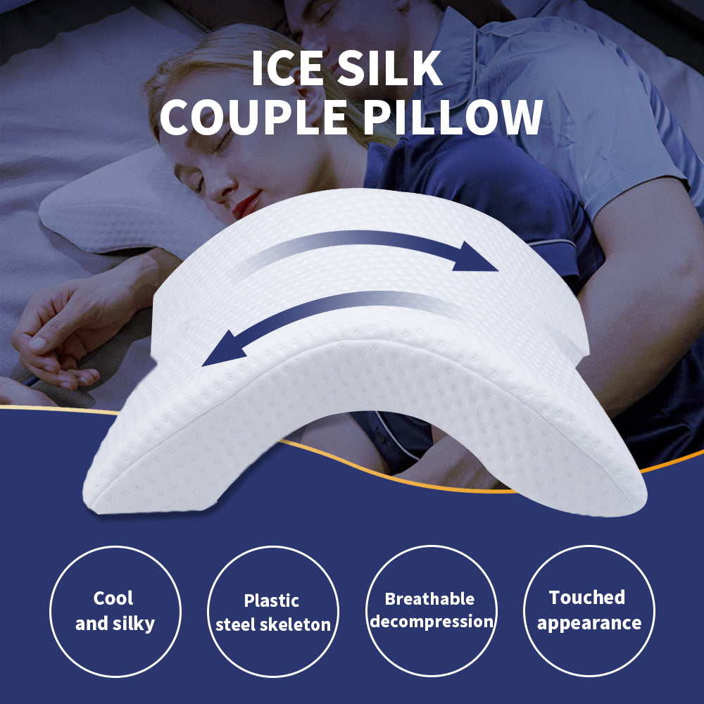 Curved Memory Foam Spooning Pillow for Couples by HitMyNeed