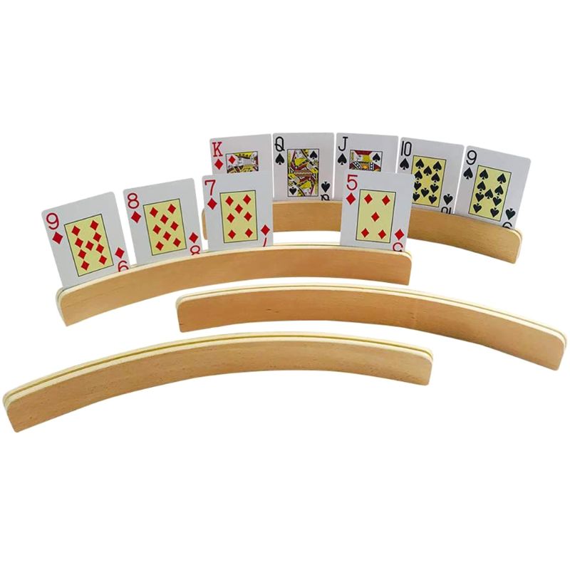 Curved Wooden Playing Card Holder Rack by HitMyNeed