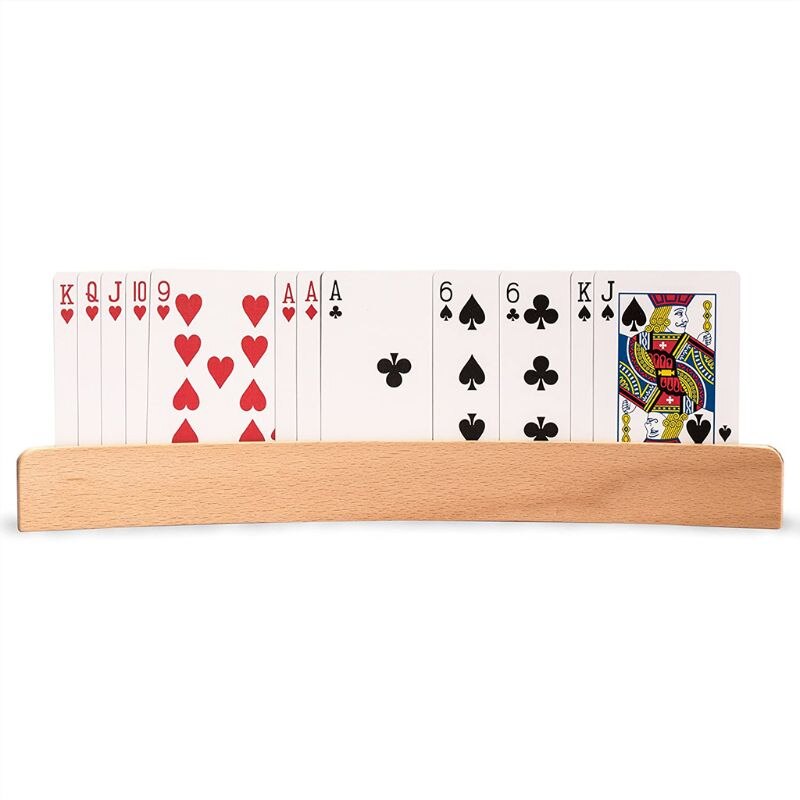Curved Wooden Playing Card Holder Rack by HitMyNeed