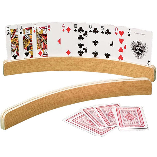 Curved Wooden Playing Cards Holder Stand by HitMyNeed