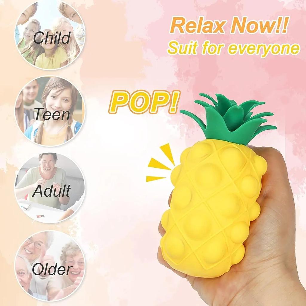 Cute 3D Pineapple Silicone Stress Toy by HitMyNeed