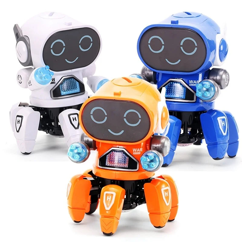 Cute 6-Claw LED Musical Dancing Robot Toy for Kids by HitMyNeed