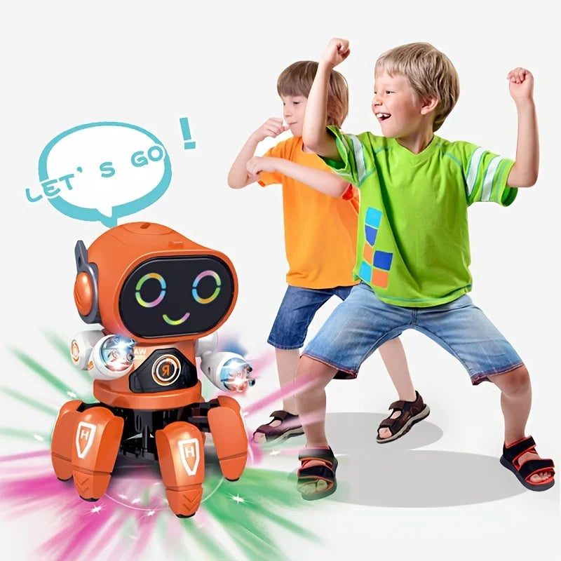 Cute 6-Claw LED Musical Dancing Robot Toy for Kids by HitMyNeed