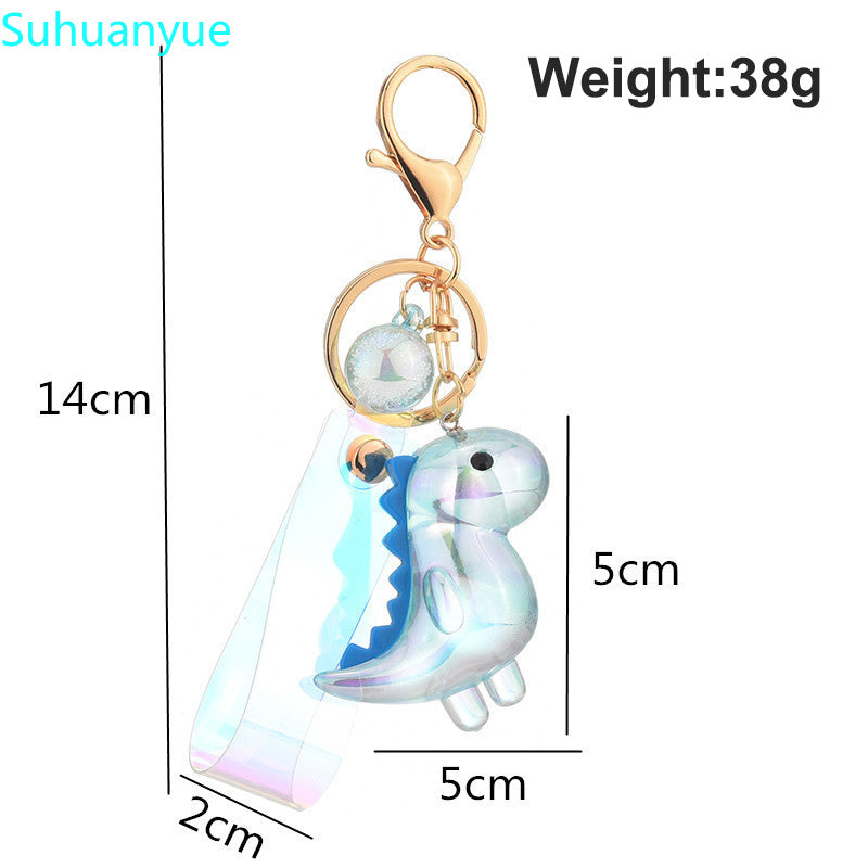 Cute Acrylic Dinosaur Keychain with Lanyard by HitMyNeed