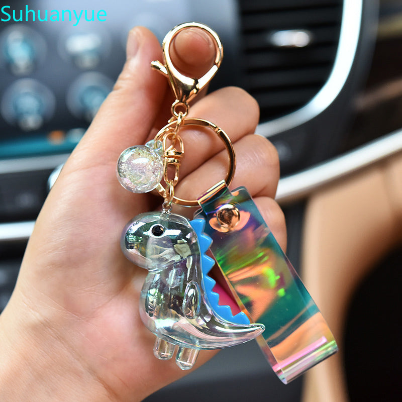 Cute Acrylic Dinosaur Keychain with Lanyard bu by HitMyNeed