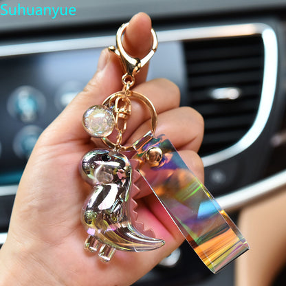 Cute Acrylic Dinosaur Keychain with Lanyard gy by HitMyNeed
