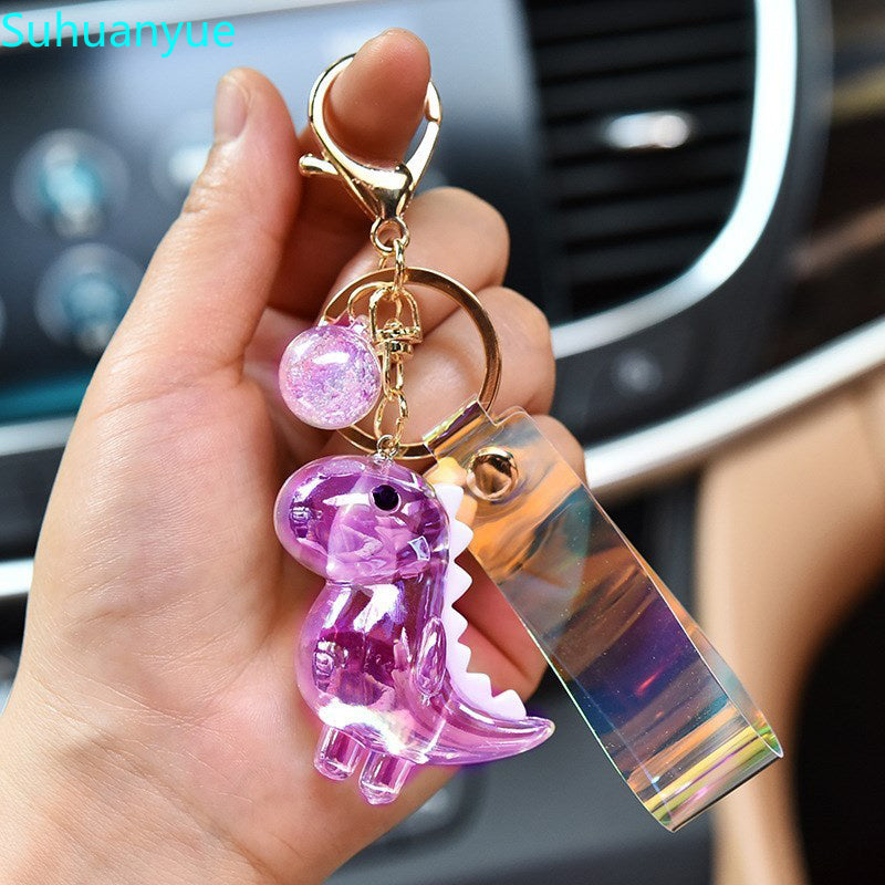 Cute Acrylic Dinosaur Keychain with Lanyard pp by HitMyNeed
