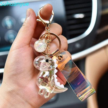 Cute Acrylic Dinosaur Keychain with Lanyard wt by HitMyNeed