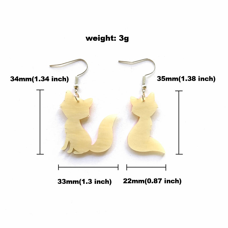 Cute Acrylic Mismatched Fox Dangle Earrings by HitMyNeed