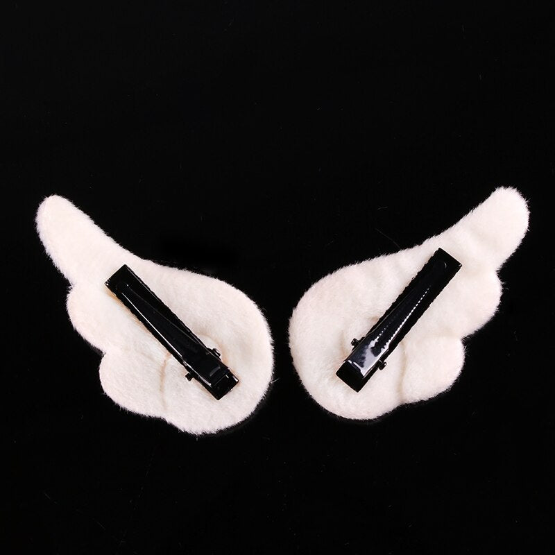 Cute Angel Wings Plush Hair Clips for Girls (1 Pair) by HitMyNeed