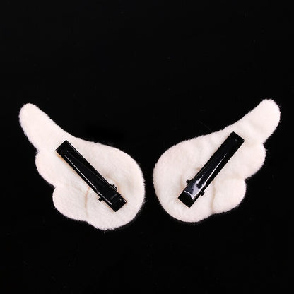 Cute Angel Wings Plush Hair Clips for Girls (1 Pair) by HitMyNeed