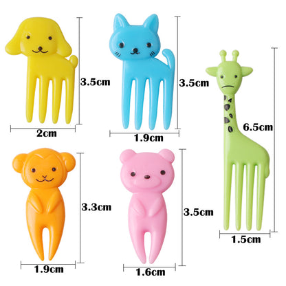 Cute Animal Fruit Fork Picks for Kids, 10-Pack by HitMyNeed