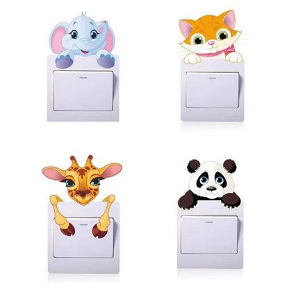 Cute Animal Light Switch Wall Decal Sticker by HitMyNeed