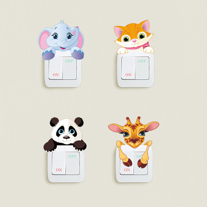 Cute Animal Light Switch Wall Decal Sticker by HitMyNeed