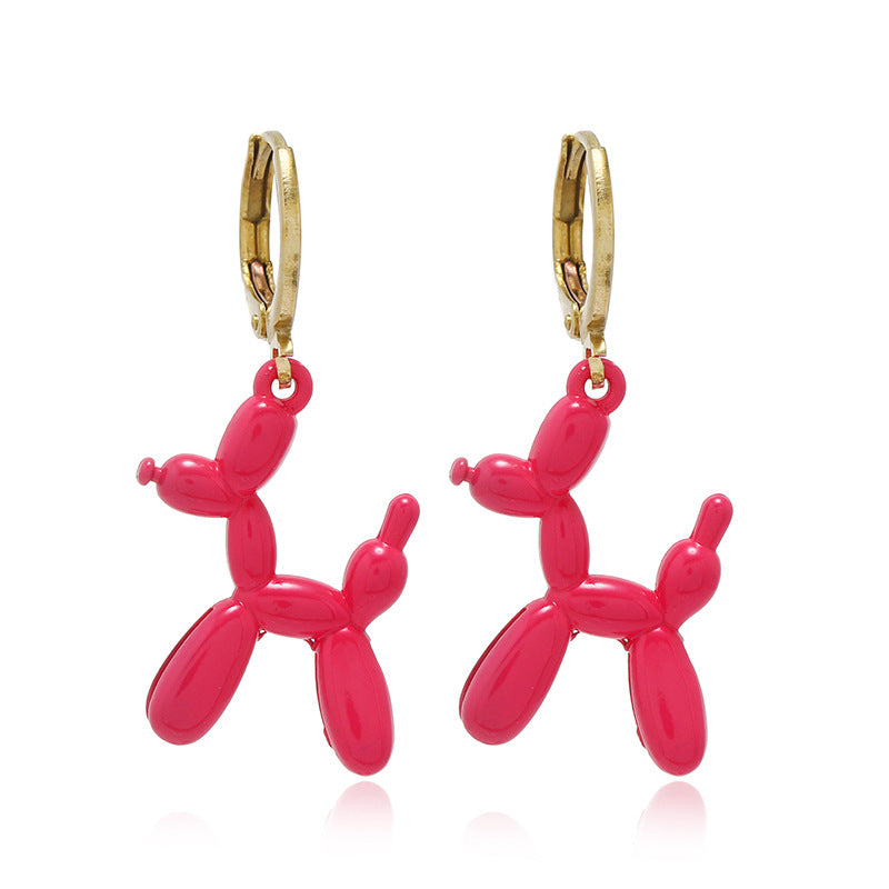 Cute Balloon Dog Earrings for Women and Girls mei-red by HitMyNeed