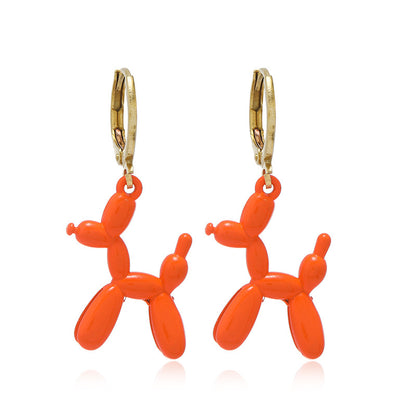 Cute Balloon Dog Earrings for Women and Girls orange by HitMyNeed