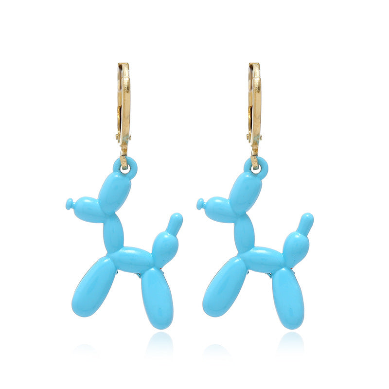 Cute Balloon Dog Earrings for Women and Girls sky-blue by HitMyNeed