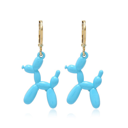 Cute Balloon Dog Earrings for Women and Girls sky-blue by HitMyNeed