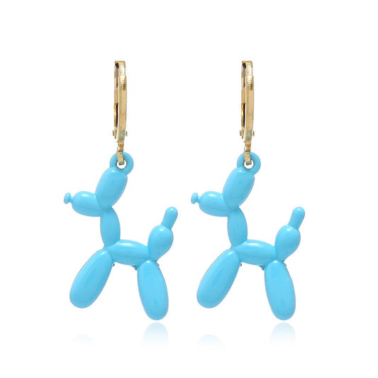 Cute Balloon Dog Earrings for Women and Girls sky-blue by HitMyNeed