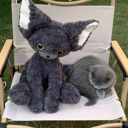 Cute Black Cat Plush Throw Pillow 40cm by HitMyNeed