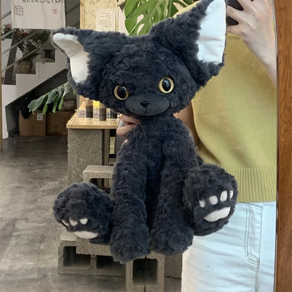 Cute Black Cat Plush Throw Pillow 40cm by HitMyNeed