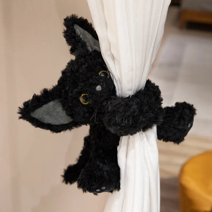 Cute Black Cat Plush Throw Pillow 40cm by HitMyNeed