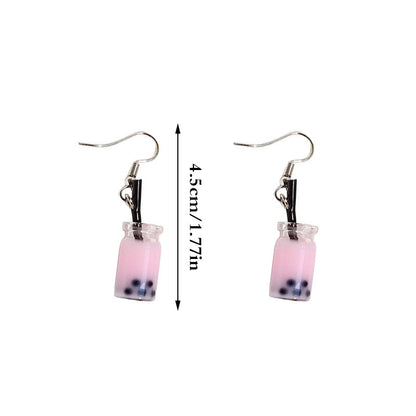 Cute Bubble Tea Dangle Earrings for Women by HitMyNeed