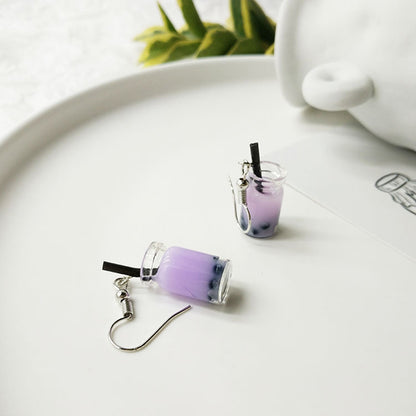 Cute Bubble Tea Dangle Earrings for Women a by HitMyNeed