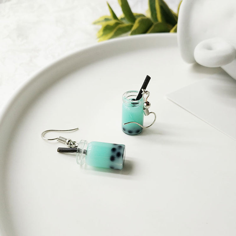 Cute Bubble Tea Dangle Earrings for Women b by HitMyNeed