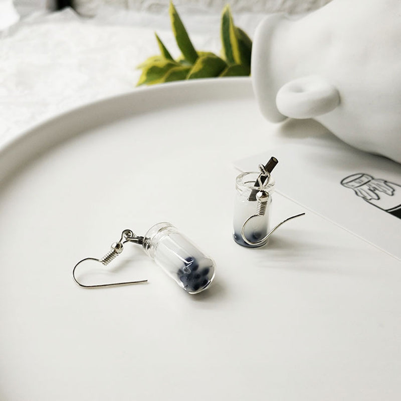 Cute Bubble Tea Dangle Earrings for Women e by HitMyNeed