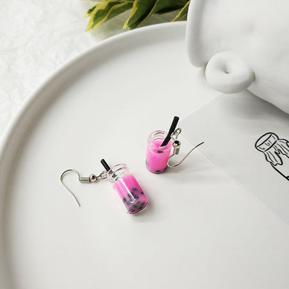Cute Bubble Tea Dangle Earrings for Women g by HitMyNeed