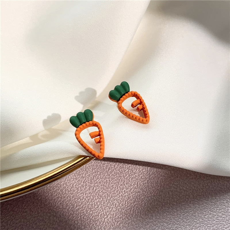Cute Carrot Stud Earrings for Women by HitMyNeed