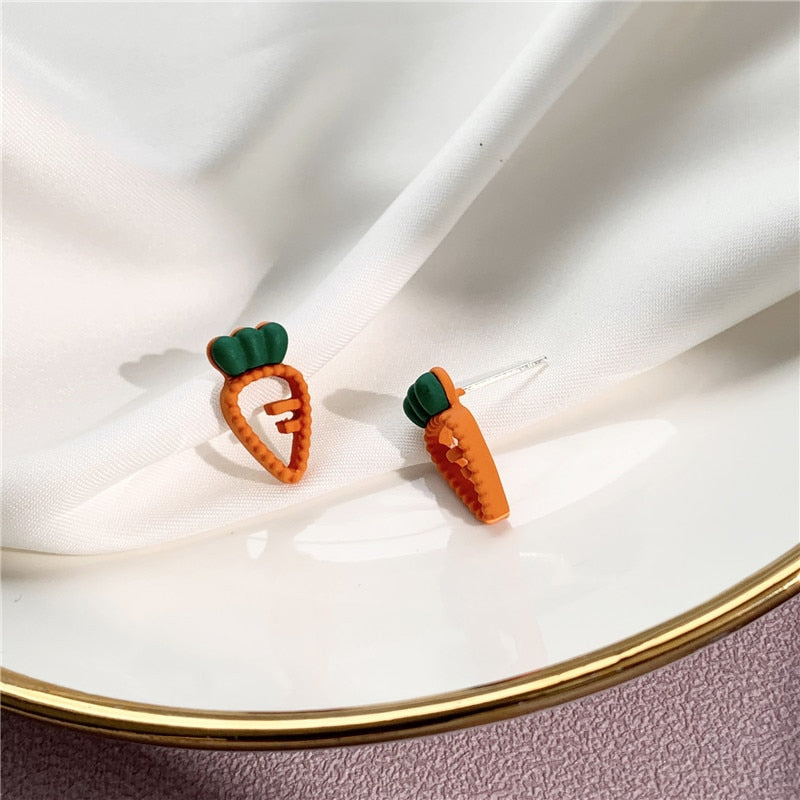 Cute Carrot Stud Earrings for Women by HitMyNeed