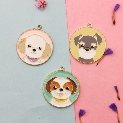 Cute Cartoon Metal Dog Collar Charms, Set of 10 by HitMyNeed