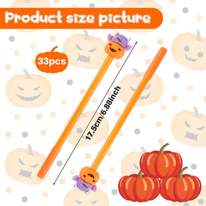 Cute Cartoon Pumpkin Halloween Gel Pens (20 Pack) by HitMyNeed