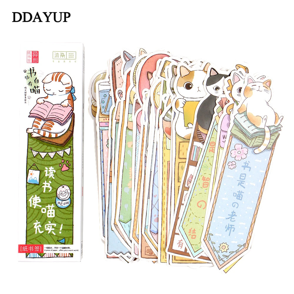 Cute Cat Bookmarks Set of 30 by HitMyNeed