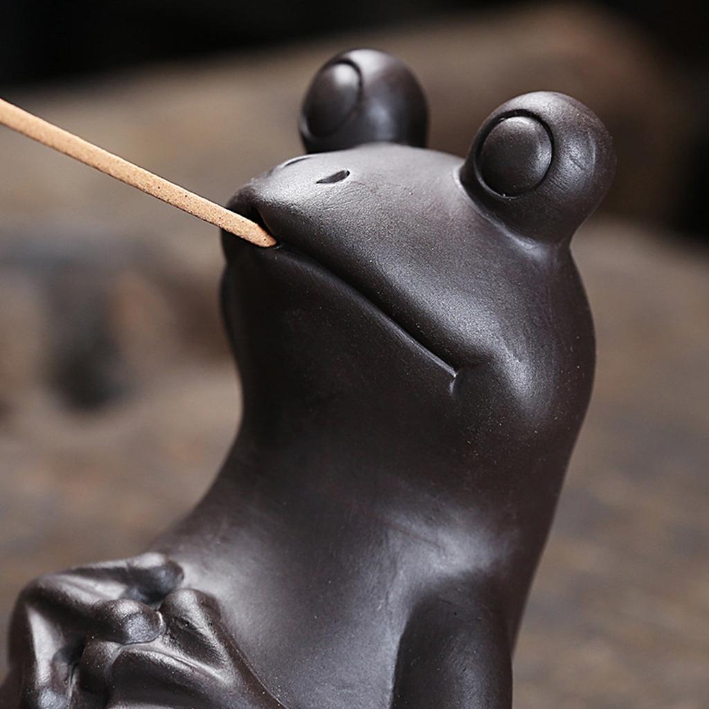 Cute Ceramic Frog Incense Holder with Ash Catcher by HitMyNeed