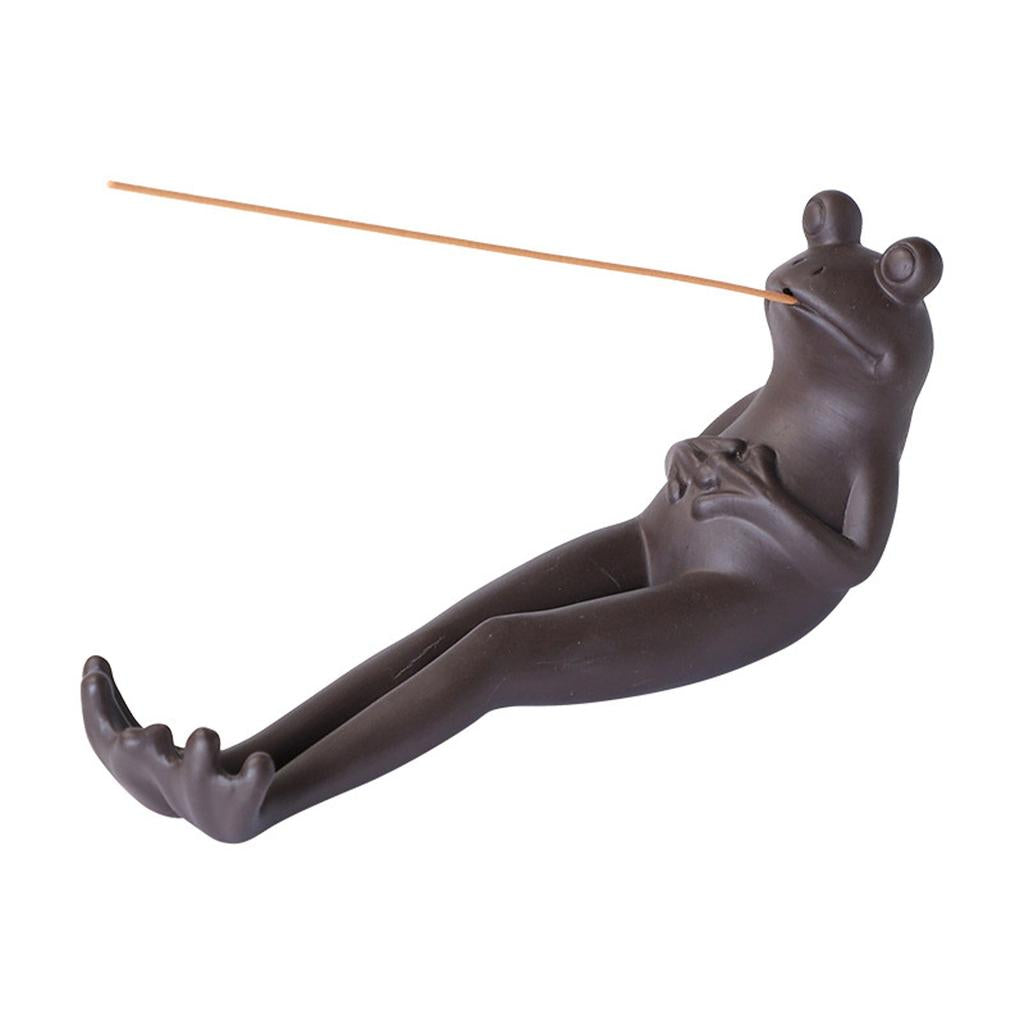 Cute Ceramic Frog Incense Holder with Ash Catcher by HitMyNeed
