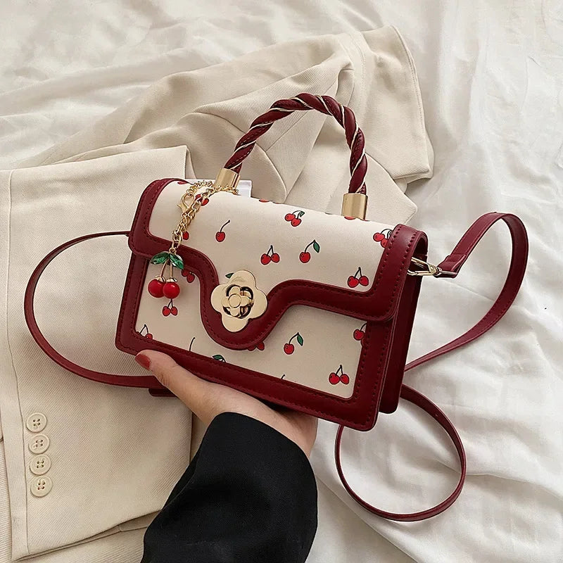 Cute Crossbody Cherry Bag for Everyday Essentials red by HitMyNeed