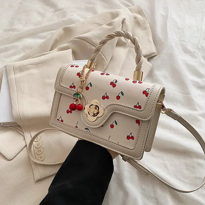 Cute Crossbody Cherry Bag for Everyday Essentials white by HitMyNeed