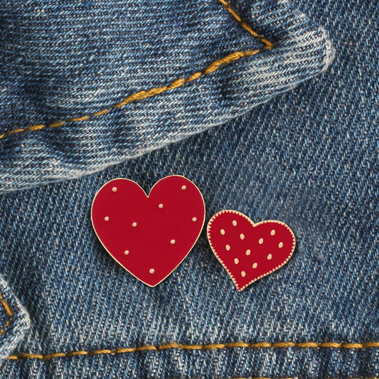 Cute Enamel Heart Brooch Pin Set (2 Pieces) by HitMyNeed
