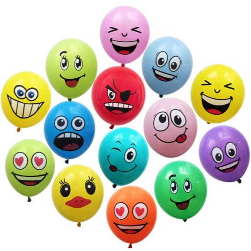 Cute Face Latex Balloons 12" (10 Pack) by HitMyNeed