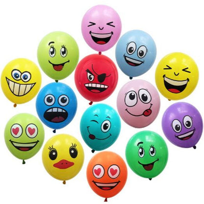 Cute Face Latex Balloons 12" (10 Pack) by HitMyNeed