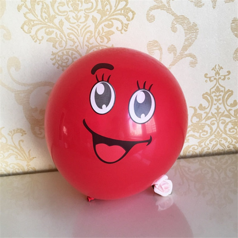 Cute Face Latex Balloons 12" (10 Pack) by HitMyNeed