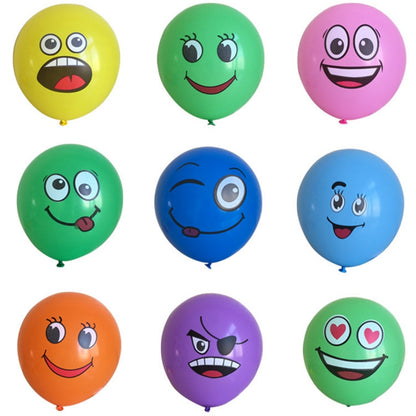 Cute Face Latex Balloons 12" (10 Pack) by HitMyNeed