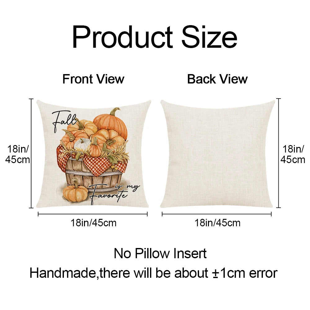 Cute Fall Throw Pillow Covers 18x18 (Set of 1 or 4) by HitMyNeed